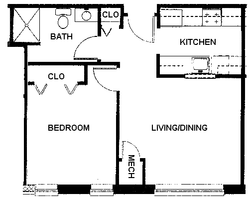 One Bedroom Apartment Floor Plans