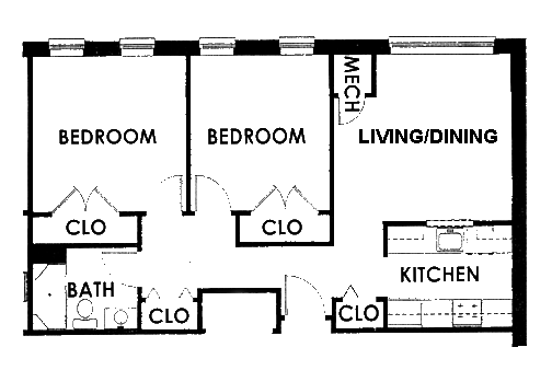 apartment plans 2 bedroom. Typical Two Bedroom Apartment